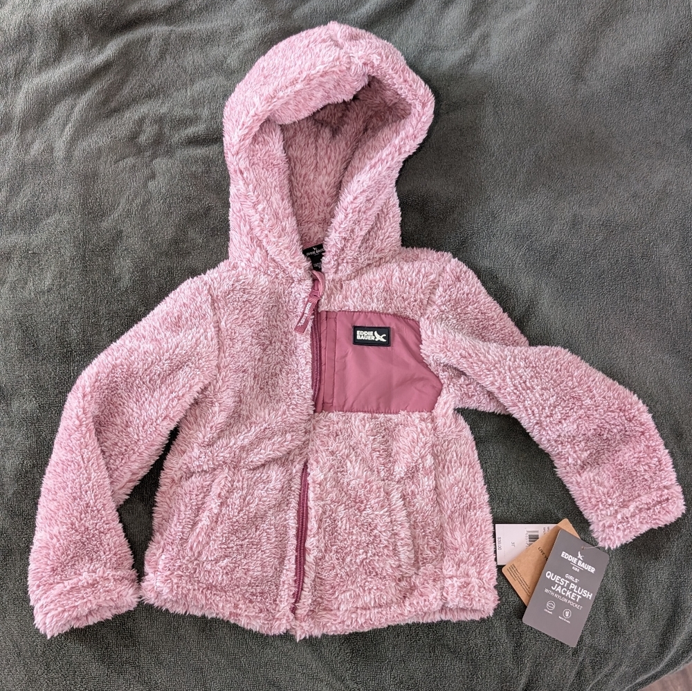 Eddie Bauer Pink Plush Hooded Jacket